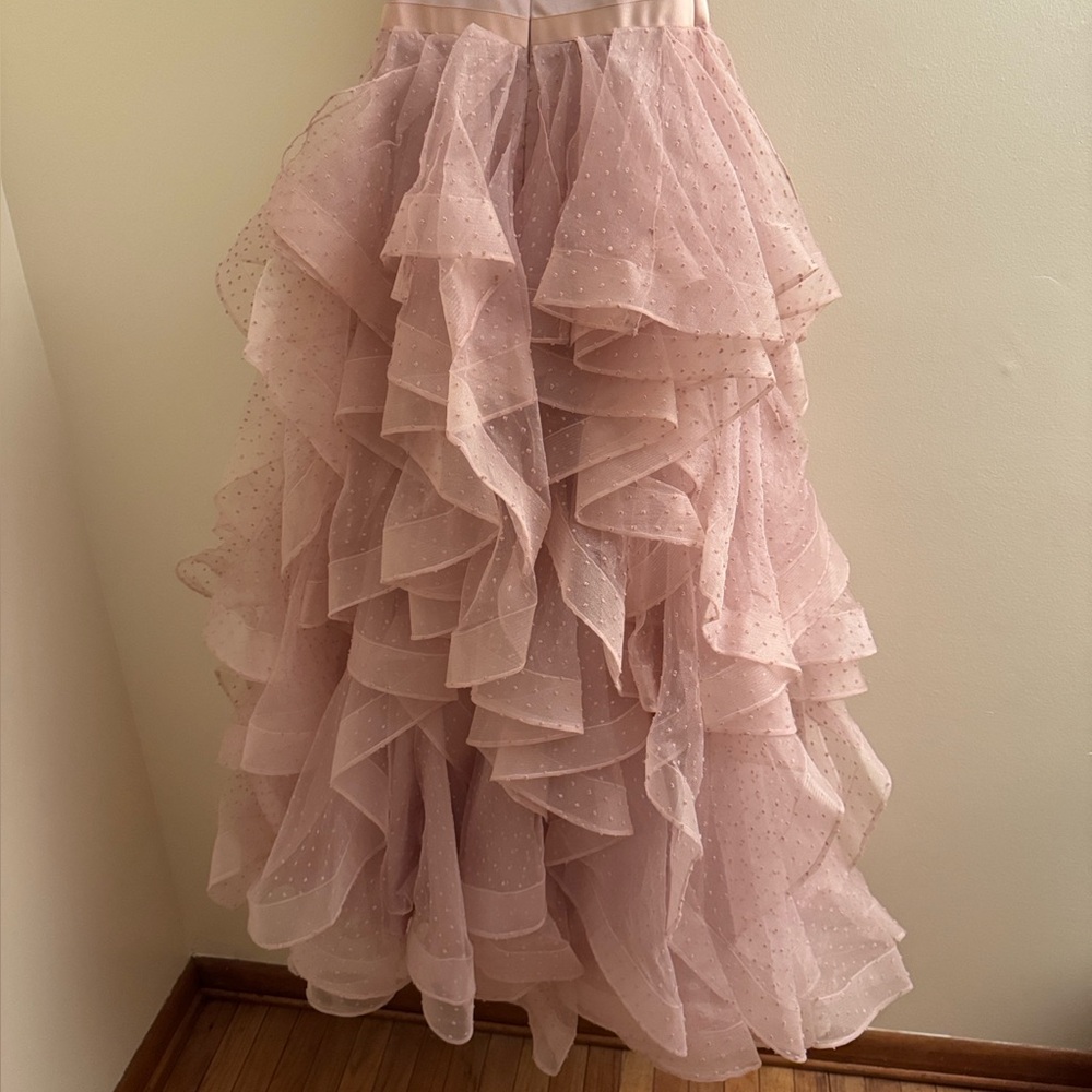 SHERRI HILL Swiss Dot Ruffle Tulle Gown - Picture 6 of 11